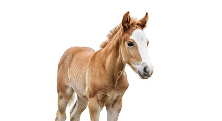Obraz premium Young Foal Isolated on White Background