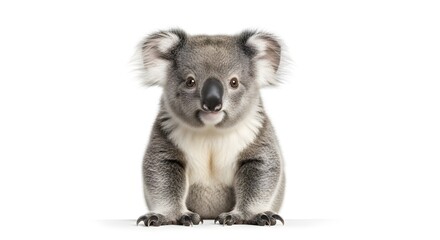 Obraz premium Adorable Koala Sitting Upright on White