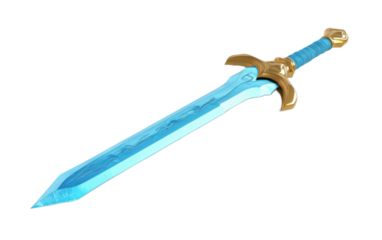3d sword on white background,png