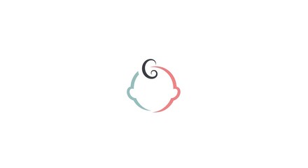 Minimalist Baby Face Logo Icon Illustration
