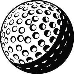 Vector art of golf ball with dimples isolated on white background