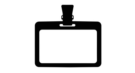 Obraz premium Object black and white id badge holder vector graphic for identification card security pass access and event vector