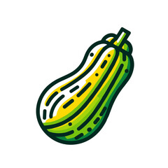 Vector illustration of a zucchini vegetable in bright colors.