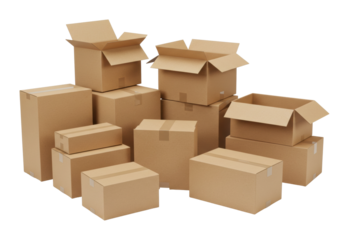 Organizing cardboard boxes for moving efficient packing tips home how-to guide indoor aerial home organization. Cut out png