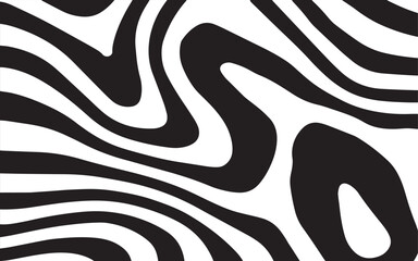 Abstract Horizontal Background With Colorful Waves Lines. Twisted Duo Tone Backgrounds. Abstract Pattern From Lines, Halftone Effect. Black And White In Style Retro 60s, 70s.	
