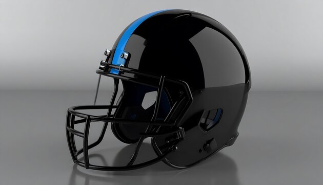 Glossy black football helmet