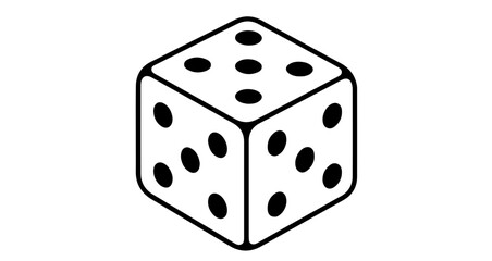 Object isometric die dice illustration vector graphic for board game casino gambling risk or tabletop games concept vector