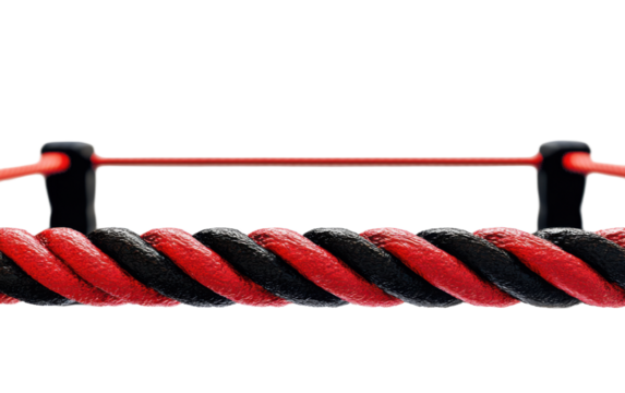 A boxing ring with red and black on white background,png