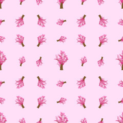 Beautiful pink leaf tree pattern 