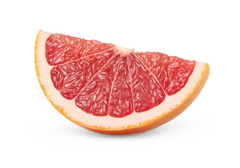 Grapefruit fruit isolated. Pink grapefruit cut in a slice. Grapefruit with clipping path.
