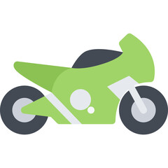 Green Sport Motorcycle Icon