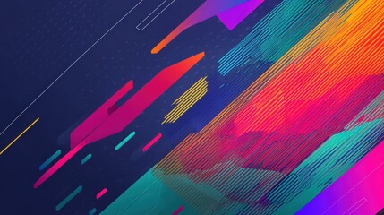 Vibrant abstract background with dynamic shapes and colors, ideal for digital design projects