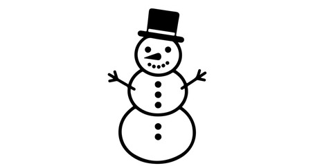 Object snowman vector winter holiday season christmas clip art outline illustration simple drawing for kids design vector