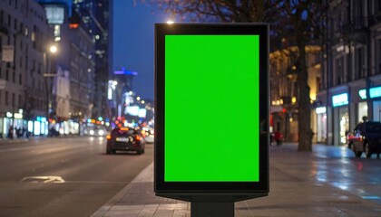 Empty digital billboard at night