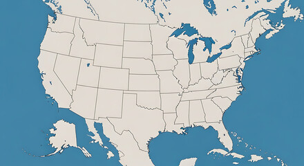 Fototapeta premium US map, USA map, United States map, USA map with state names, US states labeled, USA political map, American states map, USA state boundaries, US geography map, USA labeled map, US map illustration, 