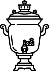 Obraz premium Samovar outline icon vector 