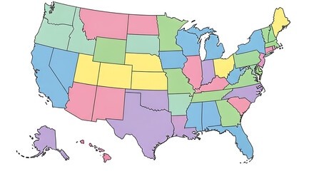 US map, USA map, United States map, USA map with state names, US states labeled, USA political map, American states map, USA state boundaries, US geography map, USA labeled map, US map illustration, 