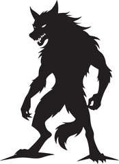  Werewolf silhouette vector  icon illustration-simple silhouette illustration of werewolf, perfect for werewolf logos and icons