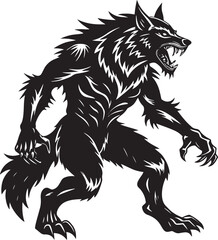  Werewolf silhouette vector  icon illustration-simple silhouette illustration of werewolf, perfect for werewolf logos and icons