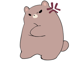 くま 怒りマーク