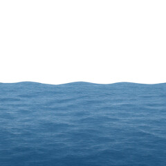 Realistic ocean water surface with gentle waves and light ripples, isolated on a transparent background for easy compositing and design use.