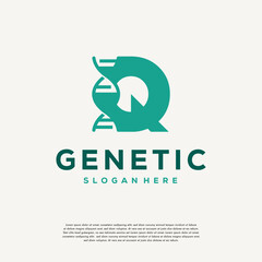 DNA Helix Letter F Logo designs, Genetics Vector Design, Chromosome initial Logo Template