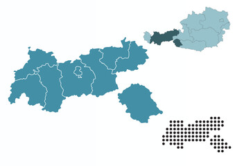 Obraz premium Set maps of Tyrol state