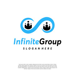 Infinity Group People logo designs concept vector, Community logo designs symbol template