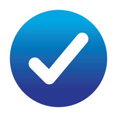 Blue check mark icon in a circle. Tick symbol in blue color, vector illustration. Check mark icon symbol vector. Symbol for website computer, mobile and app. EPS 10
