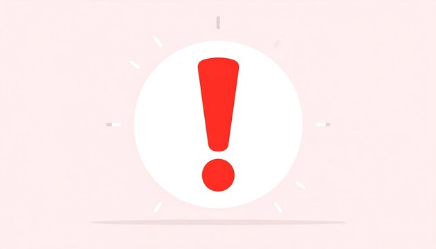 Red exclamation point in white circle