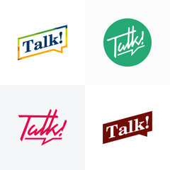 Set of Simple talk logo letter, Talk vector logotype