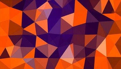Halloween Polygon Mosaic. A vibrant abstract background made of a mosaic of sharp-edged polygons and triangles.
