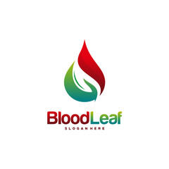Blood Leaf Logo designs concept vector, Donor logo designs template, design concept, logo, logotype element for template