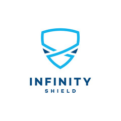 Infinity Shield logo designs concept vector, Secure and Infinity logo symbol icon
