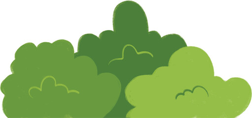 Obraz premium The green leaf and bush illustrations in flat style. Perfect for nature design, botanical projects, eco backgrounds, and tropical decorative elements.