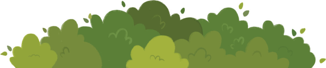 The green leaf and bush illustrations in flat style. Perfect for nature design, botanical projects, eco backgrounds, and tropical decorative elements.