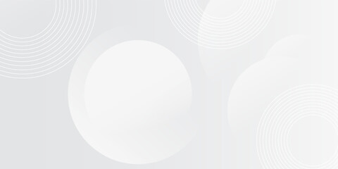 Fototapeta premium White geometric abstract background three layer overlap layer on bright space with lines effect decoration. Simple 3D Vector Illustration