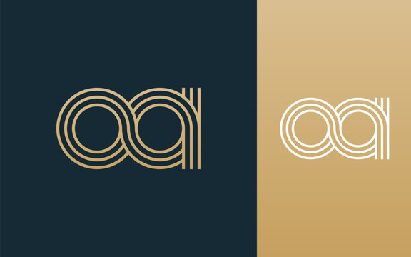 Modern elegant oa letter logo design vector illustration