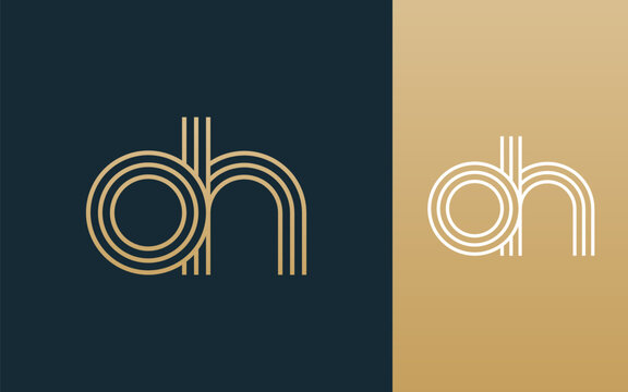 Modern elegant oh letter logo design vector illustration
