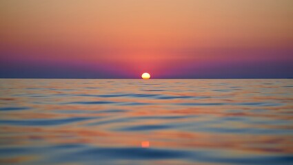 Obraz premium Calm Ocean Sunset with Vibrant Sky and Gentle Waves Reflecting Sunlight a Serene and Peaceful Scene