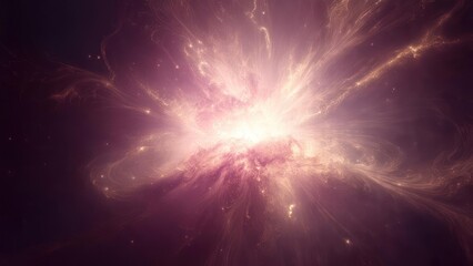 Celestial Genesis: A Radiant Explosion of Pink and Gold Stardust