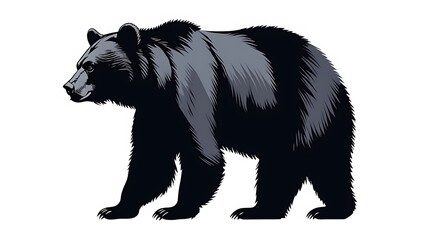Obraz premium Minimal Wildlife Bear Silhouette for Logo and Graphic Design Projects