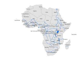 Physical Vector Map of Africa with Major Rivers & Borders | Topographic Asset for Education & Environmental Reports