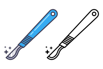 Scalpel icon for surgical operations. Flat illustration.