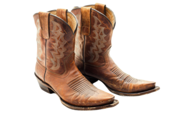 A pair cowboy boots on white background,png