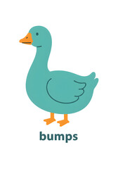 Obraz premium Adorable cartoon goose illustration with teal body and orange beak perfect for kids and fun projects