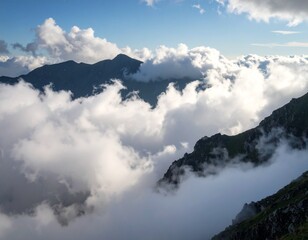 clouds over the mountains