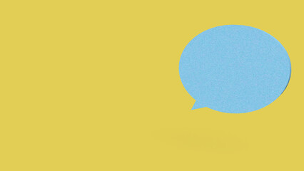 The Blue Balloon text on yellow Background 3d Rendering.