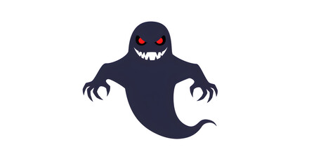 Fototapeta premium Spooky Halloween ghost with glowing red eyes and sharp teeth ready to haunt everyone