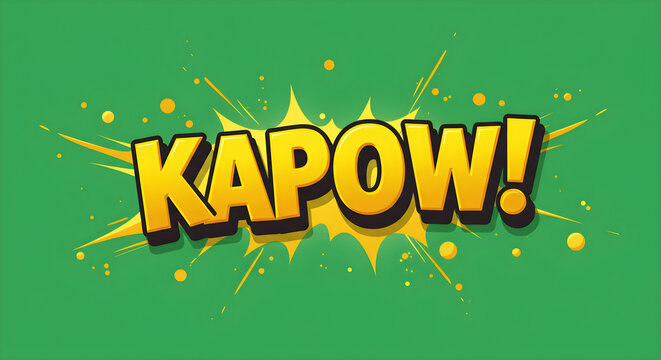Dynamic comic book burst with bold KAPOW! text, perfect for action, impact, and powerful statements